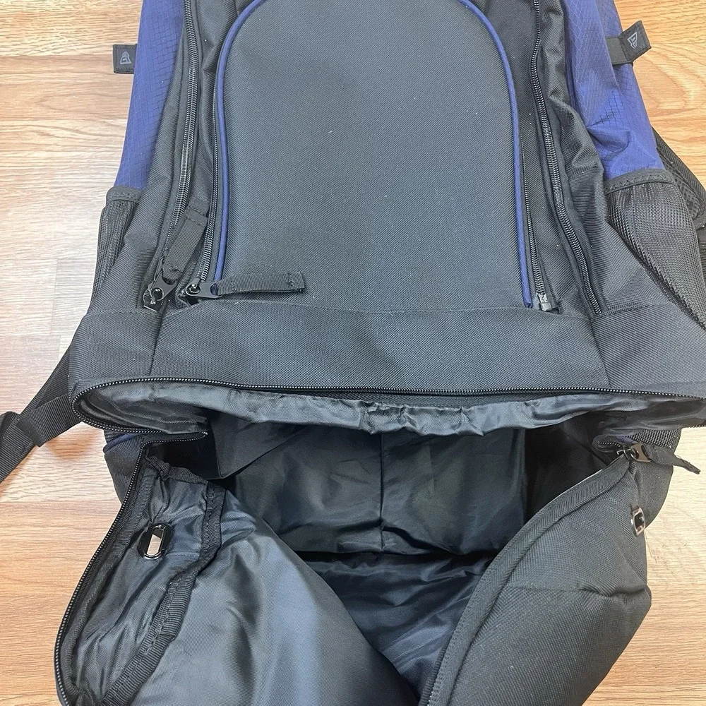 New Era Shutout Backpack Sports Baseball Bat‎ Sleeves Shoe Pocket Black/Navy NEW